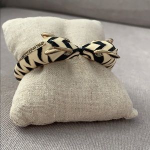 Stella & Dot black & white zebra enamel bracelet